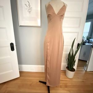 NASTY GAL Look At You Satin Maxi Dress